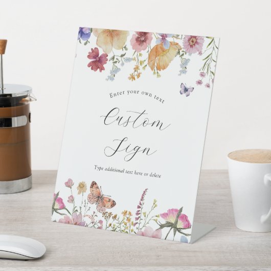 Benutzerdefiniertes Textzeichen für Boho-Wildblume Sockelschild (In SItu)