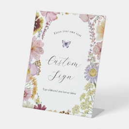 Benutzerdefiniertes Textzeichen für Boho-Wildblume Sockelschild