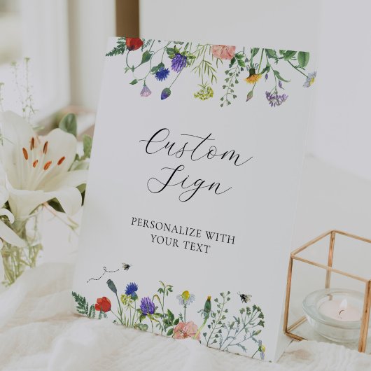 Benutzerdefiniertes Textzeichen für Wildblumen und Sockelschild