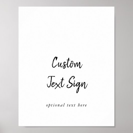 Benutzerdefiniertes Textzeichen Poster (Vorne)