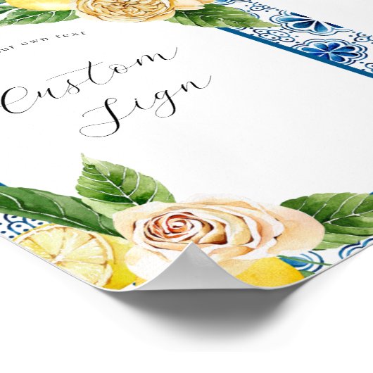 Benutzerdefiniertes Textzeichen von Lemon Poster (Ecke)