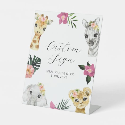 Benutzerdefiniertes Textzeichen "Wild One Pink Jun Sockelschild (Vorderseite)