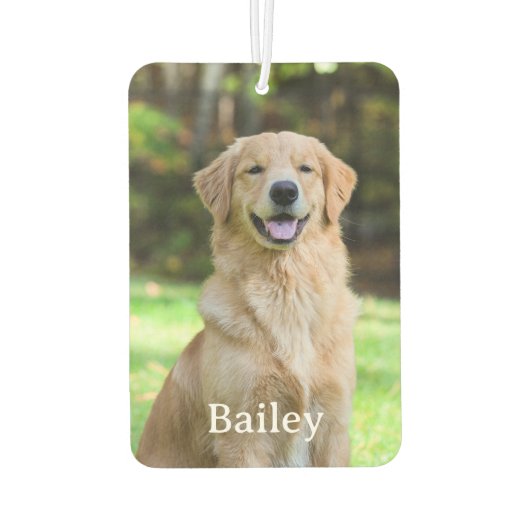 Benutzerdefiniertes Tier 2 Foto Name Hundeliebhabe Autolufterfrischer (Rückseite)