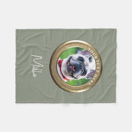 Benutzerdefiniertes Tier 2 Foto- und Textholzsorte Fleecedecke (Vorderseite (Horizontal))