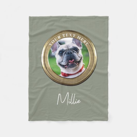 Benutzerdefiniertes Tier 2 Foto- und Textholzsorte Fleecedecke (Vorderseite)