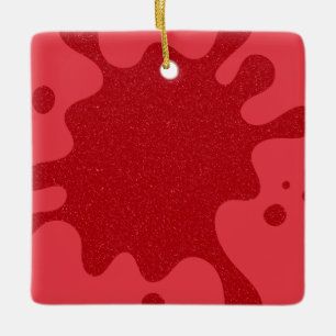 Benutzerdefiniertes Tomatenrot-Splatter-Ornament Keramikornament