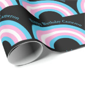 Benutzerdefiniertes Transgender Geburtstag Niedlic Geschenkpapier (Rolleneckpunkt)