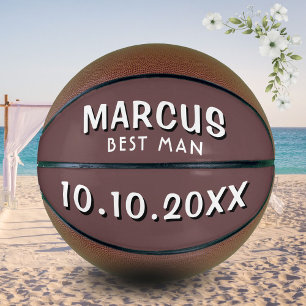 Benutzerdefiniertes Trauzeuge Name Hochzeitsdatum Basketball