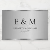 Benutzerdefiniertes Trendy Save the Date Monogramm Schaumweinetikett (Einzelnes Label)