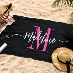 Benutzerdefiniertes Trendy Stilvolle Monogram Name Strandtuch