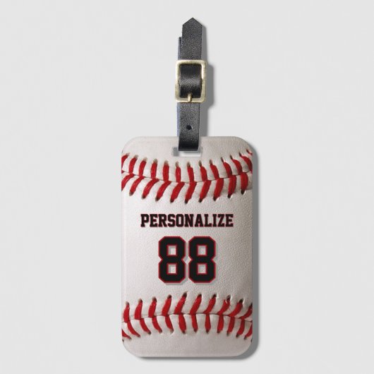Benutzerdefiniertes Trikot Nummer & Name Baseballs Gepäckanhänger (Vorderseite Vertikal)
