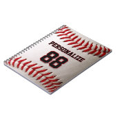 Benutzerdefiniertes Trikot Nummer & Name Baseballs Notizblock (Linke Seite)