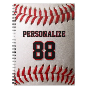 Benutzerdefiniertes Trikot Nummer & Name Baseballs Notizblock