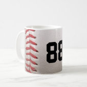 Benutzerdefiniertes Trikotnummer-Baseballspieler-D Kaffeetasse (Vorderseite Links)