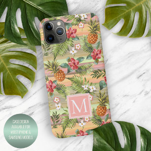 Benutzerdefiniertes tropisches Ananas-Hibiskus-Blu iPhone 16 Pro Max Hülle