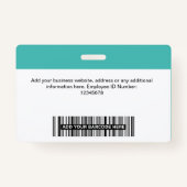 Benutzerdefiniertes Türkis Logo Name des Mitarbeit Ausweis (Rückseite)