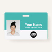 Benutzerdefiniertes Türkis Logo Name des Mitarbeit Ausweis (Vorderseite)