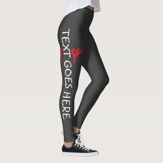 Benutzerdefiniertes Turndesign auf Grau Leggings (Rechts)