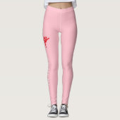 Benutzerdefiniertes Turndesign über Blush-Pink Leggings (Vorderseite)