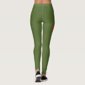 Benutzerdefiniertes Turnen Name Design über Olivgr Leggings (Rückseite)