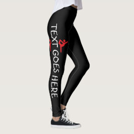 Benutzerdefiniertes Turnen Namensdesign auf Schwar Leggings