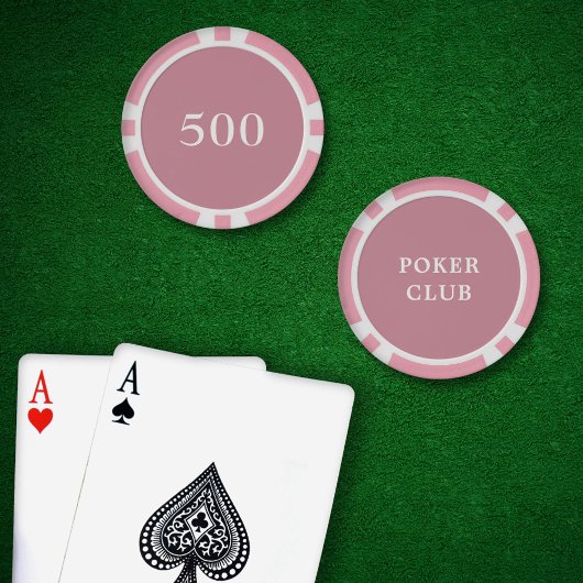 Benutzerdefiniertes Turnierspiel Wert 500 Rosa Pokerchips