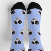 Benutzerdefiniertes Tuxedo Cat-Foto auf der Crew L Socken (Oben)