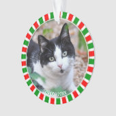 Benutzerdefiniertes Tuxedo Katzenrahmen-Foto und g Ornament (Vorderseite)
