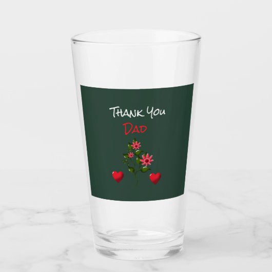 Benutzerdefiniertes und personalisiertes Blumenges Glas (Vorderseite)