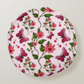 Benutzerdefiniertes und personalisiertes florales  rundes kissen (Rückseite)