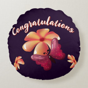 Benutzerdefiniertes und personalisiertes florales rundes kissen