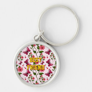 Benutzerdefiniertes und personalisiertes florales schlüsselanhänger