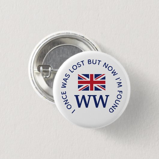 Benutzerdefiniertes Union Jack MONOGRAMM Button (Vorne & Hinten)