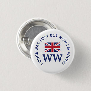Benutzerdefiniertes Union Jack MONOGRAMM Button