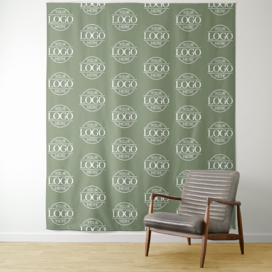 Benutzerdefiniertes Unternehmens-Logo-Muster als H Wandteppich (Beispiel)