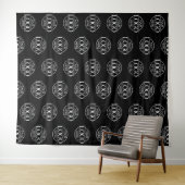 Benutzerdefiniertes Unternehmens-Logo-Muster als H Wandteppich (Beispiel (Horizontal))