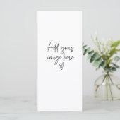 Benutzerdefiniertes Unterschreiben Hochzeitkarte A Menükarte (Stehend Vorderseite)