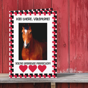 Benutzerdefiniertes Valentinsfoto vom Pferd Feiertagskarte