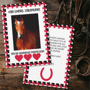 Benutzerdefiniertes Valentinsfoto vom Pferd Feiertagskarte