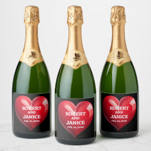 Benutzerdefiniertes Valentinstag-Geschenk mit pers Schaumweinetikett
