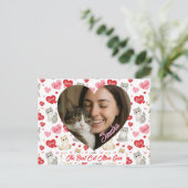Benutzerdefiniertes Valentinstag-Katzenmutter-Herz Postkarte (Stehend Vorderseite)