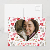 Benutzerdefiniertes Valentinstag-Katzenmutter-Herz Postkarte (Vorne/Hinten)