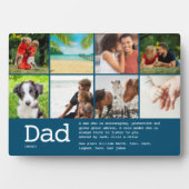 Benutzerdefiniertes Vater - BildCollage Blau Fotoplatte (Vorderseite)