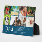 Benutzerdefiniertes Vater - BildCollage Blau Fotoplatte (Seite)