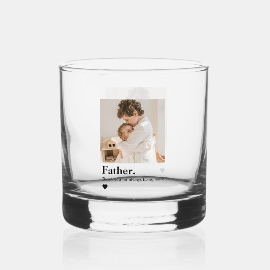 Benutzerdefiniertes Vater-Foto | Personalisierter  Whiskyglas (Rückseite)