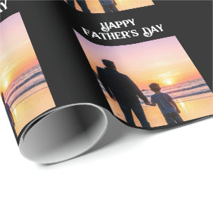 Benutzerdefiniertes Vater-Tag-Sonnenuntergangs-Sil Geschenkpapier