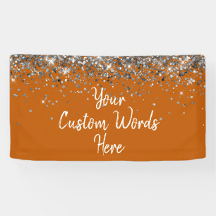 Benutzerdefiniertes verbranntes Orange und Silbern Banner