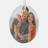 Benutzerdefiniertes Verlobtes Foto Ornament Aus Glas (Vorderseite Rechts)