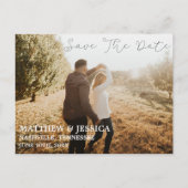  Benutzerdefiniertes Verlobtes Sunset-Feld rustika Ankündigungspostkarte (Vorderseite)