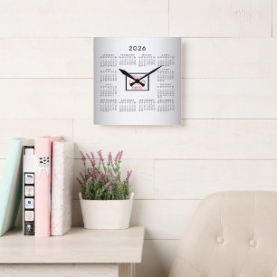 Benutzerdefiniertes verschwommenes graues Logo für Quadratische Wanduhr